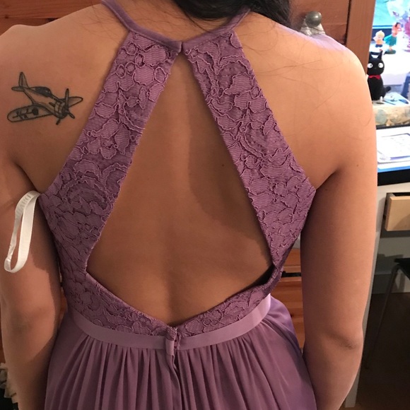 David’s Bridal Wisteria Halter Bridesmaid Dress - Picture 5 of 8